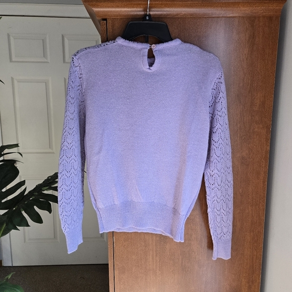 Vintage Lilac Lace Knit Women's Sweater Small - Picture 2 of 3